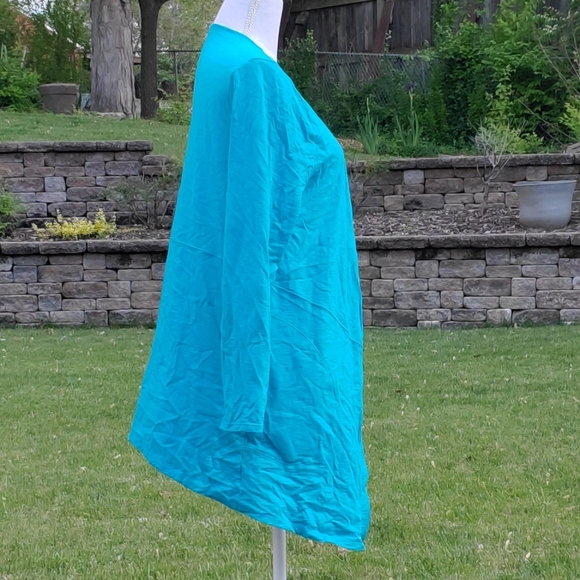 Chico's teal long sleeve cardigan size 1 M - Picture 5 of 7